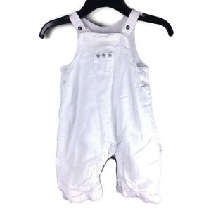 Vertbaudet Linen Blend Star Rolled Cuff Hem Adjustable Overalls Size 3 Months